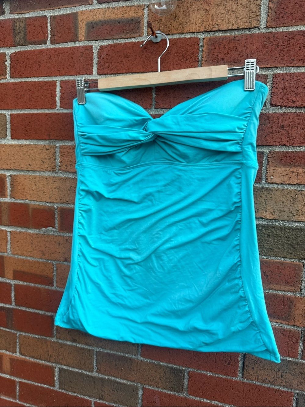 Cole of California Aqua Twist Front Bandeau Tankini Top Size Large